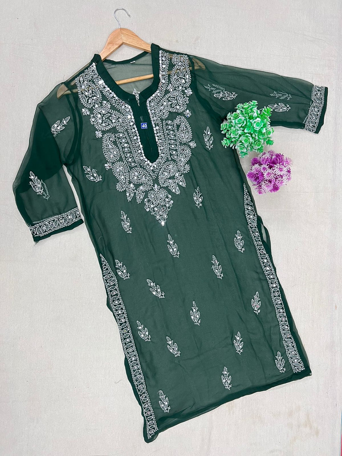 GALA BUTTI MIRROR HANDEMADE KURTA WITH INNER