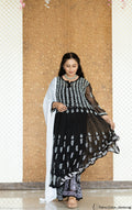 AADILA BLACK 56 KALI GEORGETTE CHIKANKARI ANARKALI